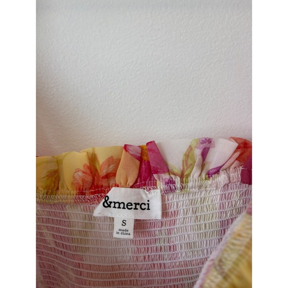 NWOT women's July & June Smocked Floral Dress – Peach Poppy – Size Small - Picture 5 of 6